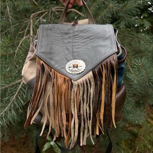 Fringe Leather Backpack